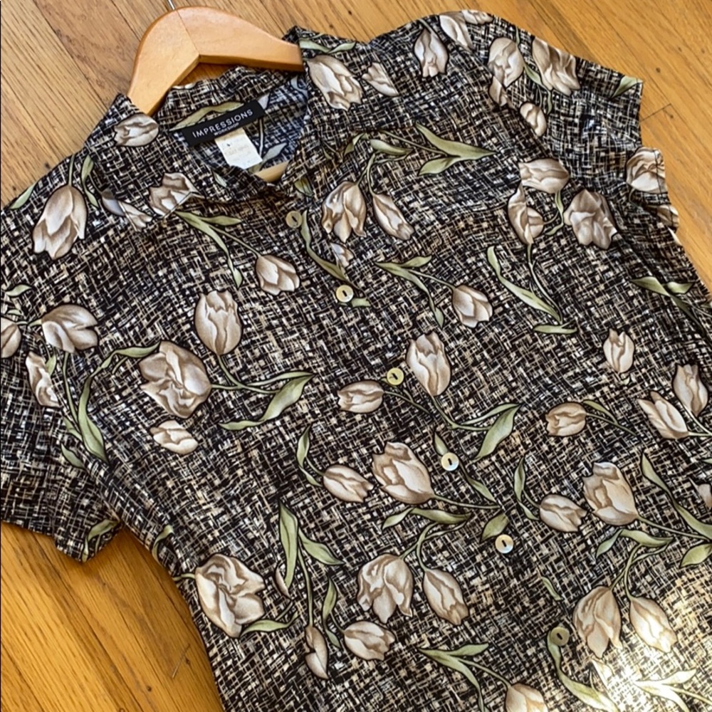 Vintage Floral Shirtdress Button up